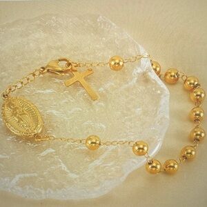 Gold Religious Charm Bracelet